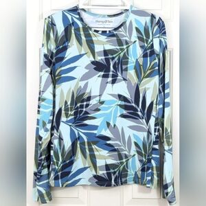 Hang Ten Hawaiian UV Protection UPF 50+ Long Sleeve Shirt w/Pocket Women's Large